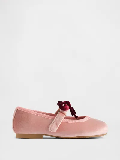 Gap Babies' Toddler Velvet Bow Mary Jane Flats In Pink