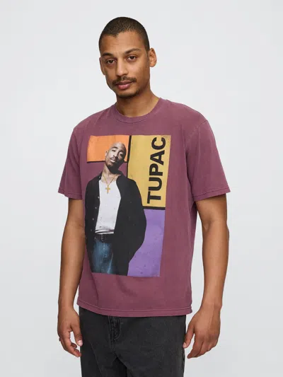 Gap Tupac Graphic T-shirt In Plum