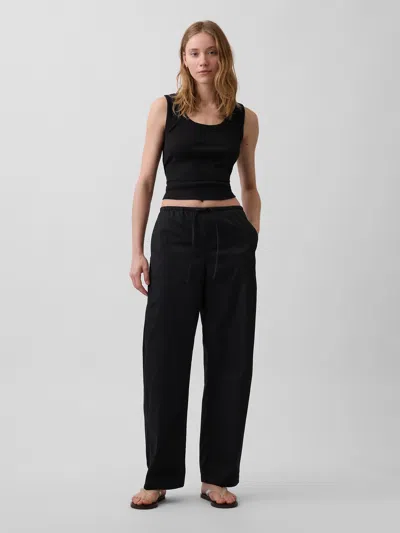 Gap Twill Easy Barrel Pants In Black