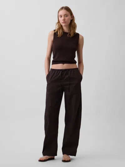Gap Twill Easy Barrel Pants In Brown