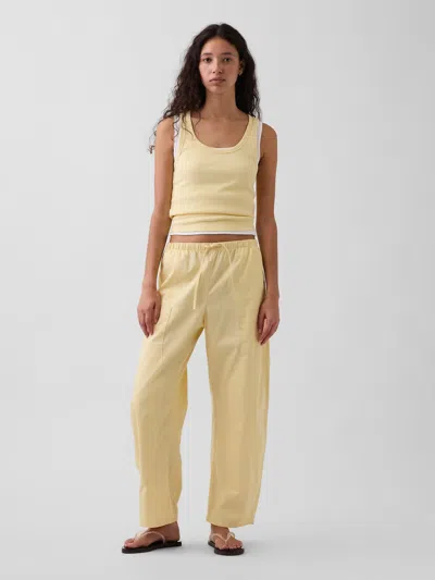 Gap Twill Easy Double-knee Barrel Pants In Yellow