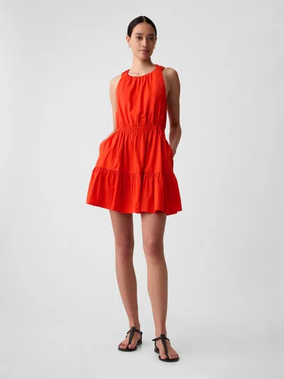 Gap Twist-back Mini Dress In Hot Red
