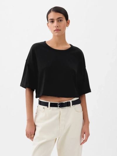 Gap Ultra-cropped Oversized T-shirt In Black