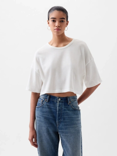 Gap Ultra-cropped Oversized T-shirt In Off White
