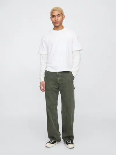Gap Ultrasoft Baggy Carpenter Jeans In Dark Green