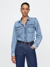 Gap Ultrasoft Classic Shirt In Medium Wash