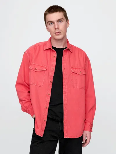 Gap Ultrasoft Denim Big Shirt In Desert Flower