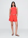 Gap Ultrasoft Denim Easy Shorts In Tomato Sauce Red
