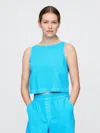 Gap Ultrasoft Denim Shell Tank Top In Cyan Blue