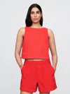 Gap Ultrasoft Denim Shell Tank Top In Tomato Red