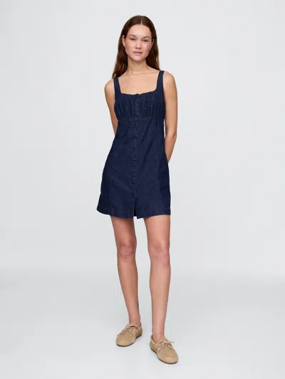 Gap Ultrasoft Denim Square-neck Mini Dress