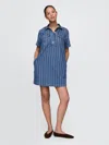 Gap Ultrasoft Denim Stripe Popover Mini Dress