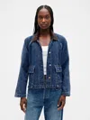 Gap Ultrasoft Denim Swing Chore Jacket In Purple