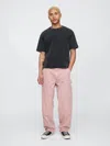 Gap Ultrasoft Double-knee Carpenter Baggy Jeans In Antique Pink