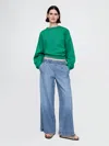 Gap Ultrasoft Pleated Easy Baggy Jeans In Medium Indigo
