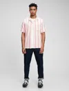 Gap Vacay Shirt In Linen-cotton In Modern Red Stripe