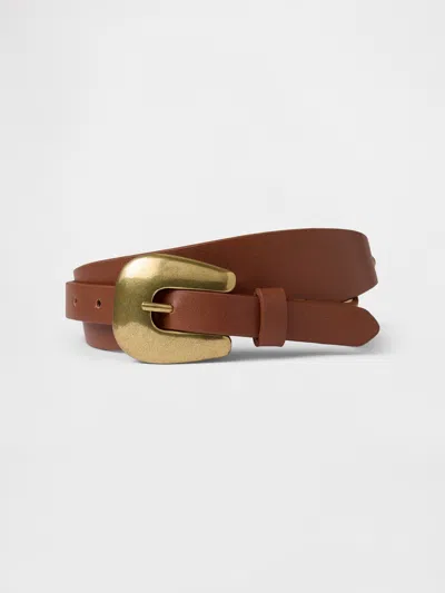 Gap Vegan Leather Belt In Root Brown