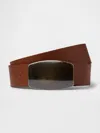 Gap Vegan Leather Flat Buckle Belt In Root Brown