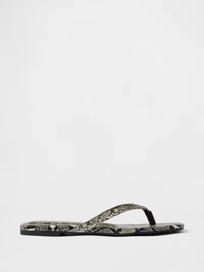 Gap Vegan Leather Flip Flop Sandals In Black Snakeskin