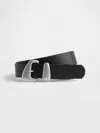 Gap Vegan Leather Pebble Angular Buckle Belt In Black