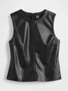 Gap Vegan Leather Shell Tank Top In Black