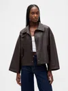Gap Vegan Leather Swing Jacket In Brown