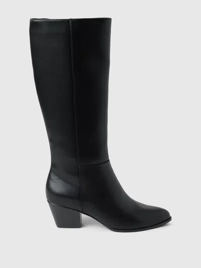 Gap Vegan Leather Tall Heeled Boots In Black