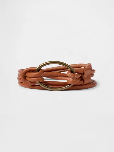 Gap Vegan Leather Tie Belt In Cognac Brown