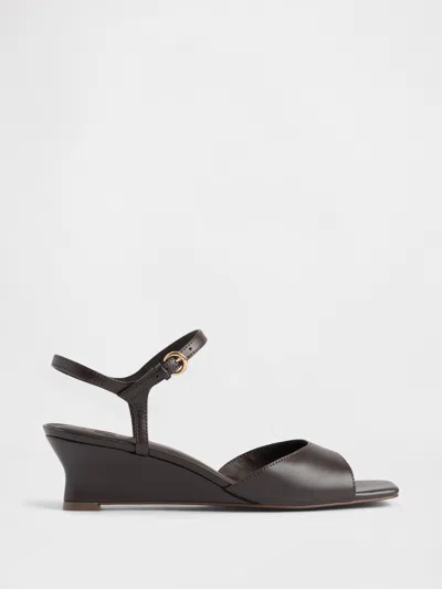Gap Vegan Leather Wedge Sandals In Brown