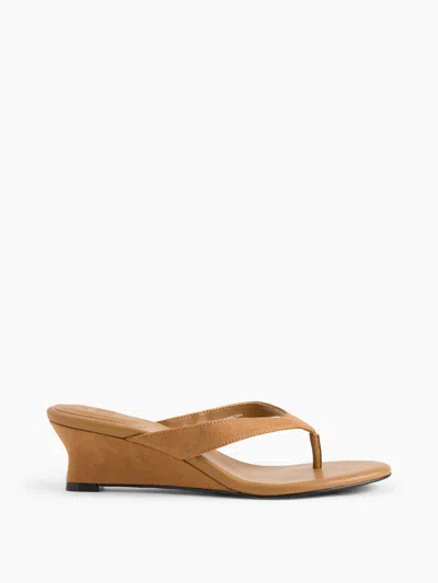 Gap Vegan Leather Wedge Thong Sandals In Multi