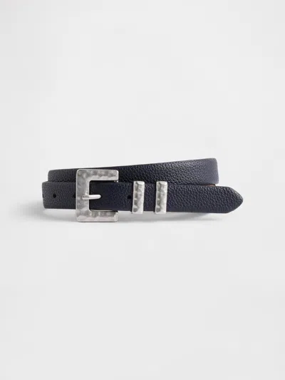 Gap Vegan Pebble Leather Belt In Blue