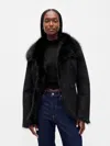 Gap Vegan Suede & Faux Fur Jacket In Black
