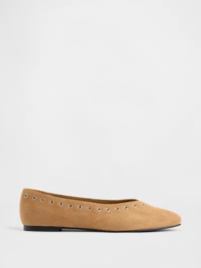 Gap Vegan Suede Ballet Flats In Brown