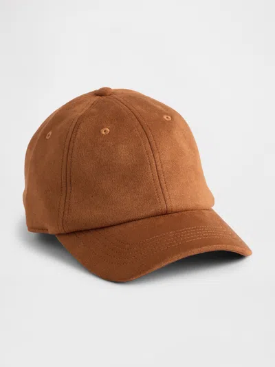 Gap Vegan Suede Baseball Hat In Brown