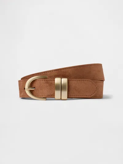 Gap Vegan Suede Belt In Sierra Brown