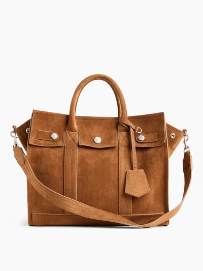 Gap Vegan Suede Five Pocket Tote In Palomino Brown