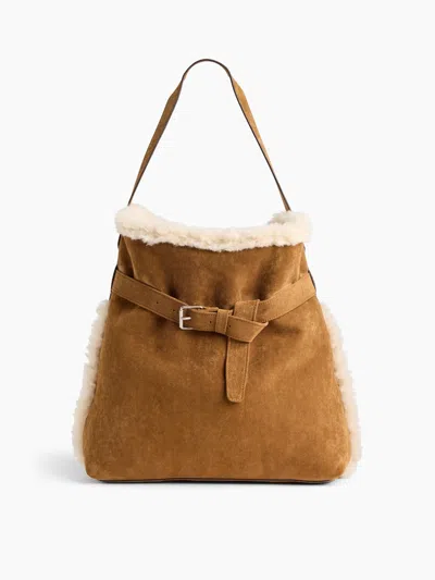 Gap Vegan Suede Shoulder Bag In Palomino Brown