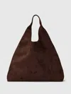 Gap Vegan Suede Slouchy Tote Bag In Chocolate Cake Brown