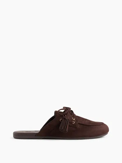 Gap Vegan Suede Tassel Moc Mules In Brown