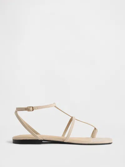 Gap Vegan Suede T-strap Sandals In Neutral