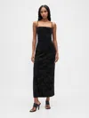 Gap Velvet Square-neck Maxi Dress In Black