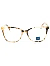 Gap Ladies Brown Rectangular Eyeglass Frames Vgp047 In White Havana