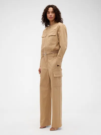 Gap × Victoria Beckham High Rise Cargo Pants In Brown