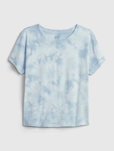 Gap Vintage Abbreviated Tie- Dye Roll Cuff T-shirt In Blue