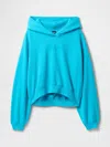 Gap Vintage Soft Arch Logo Cropped Hoodie In Cyan Blue