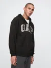 Gap Vintage Soft Arch Logo Full-zip Hoodie In Black