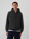 Gap Vintage Soft Arch Logo Full-zip Hoodie In Black Grey