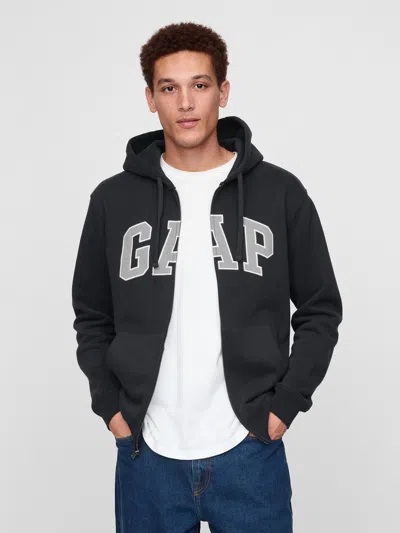 Gap Vintage Soft Arch Logo Full-zip Hoodie In Tapestry Navy