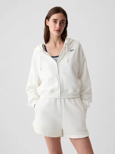 Gap Vintage Soft Cropped Hoodie In New Off White Logo