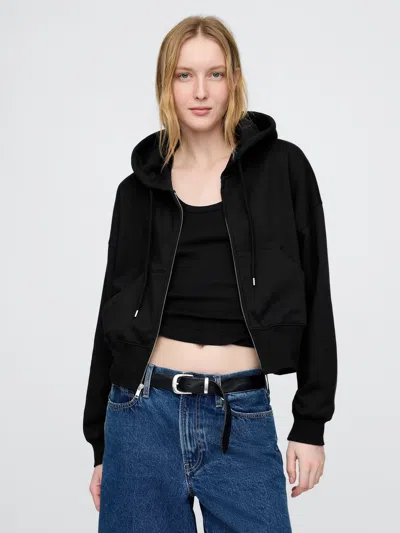 Gap Vintage Soft Full-zip Wedge Hoodie In Black